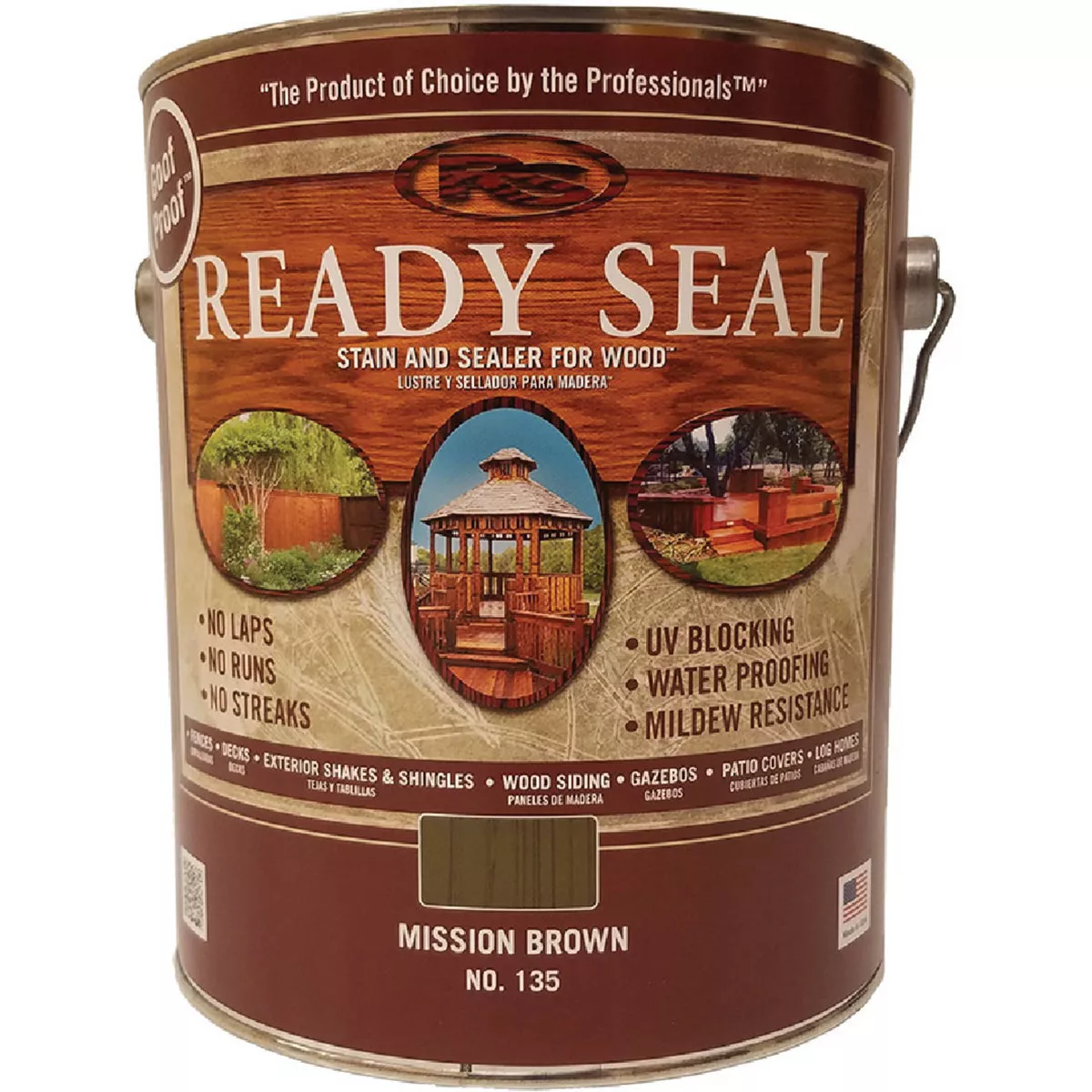 Ready Seal 1 Gal. Wood Stain & Sealer 250VOC, Mission Brown