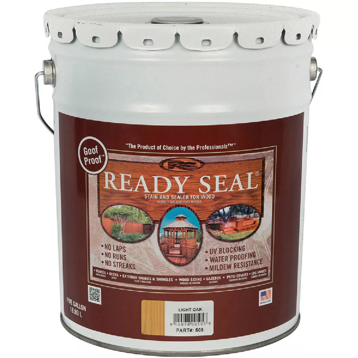 Ready Seal 5 Gal. Wood Stain & Sealer 250VOC, Light Oak