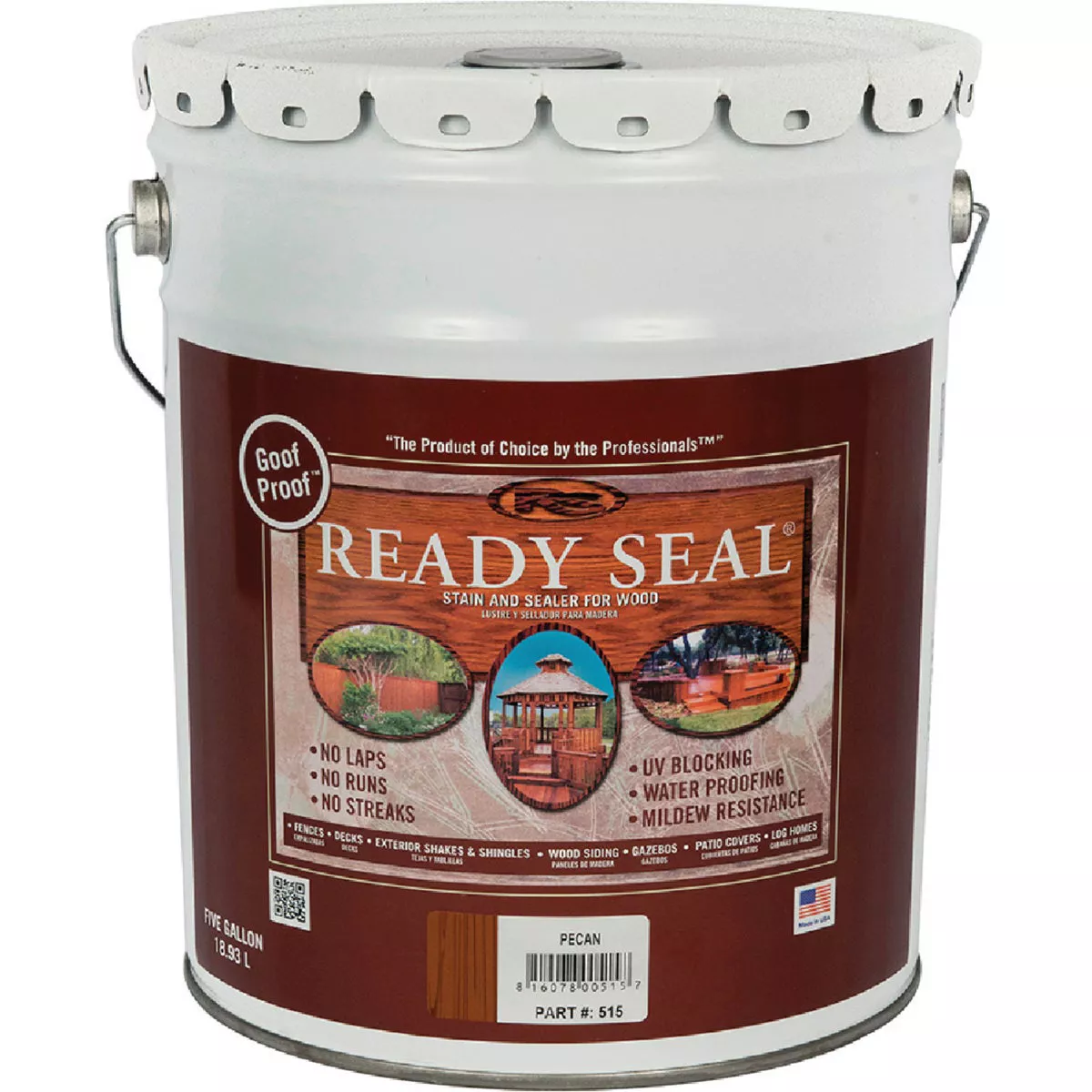 Ready Seal 5 Gal. Wood Stain & Sealer 250VOC, Pecan