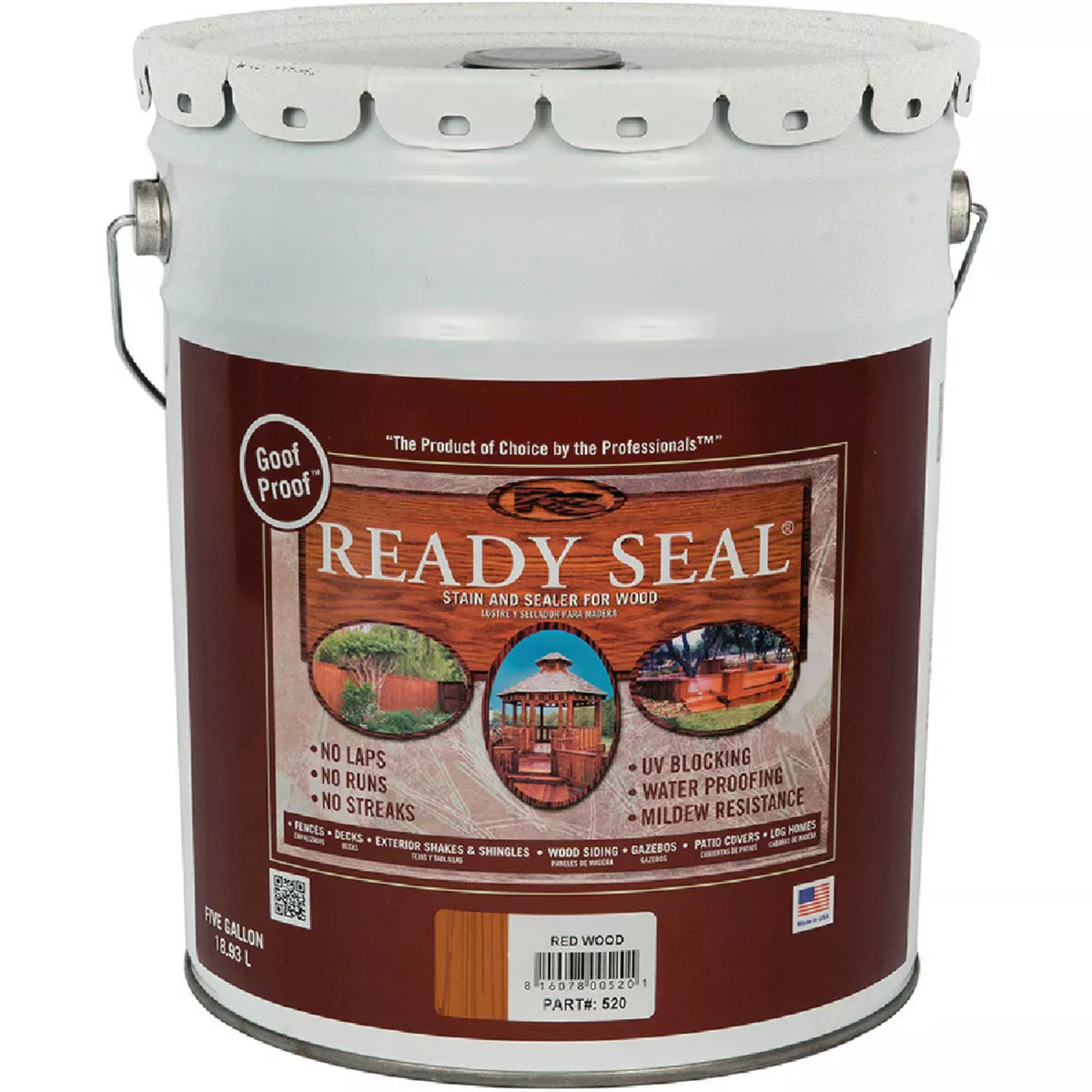 Ready Seal 5 Gal. Wood Stain & Sealer 250VOC, Redwood