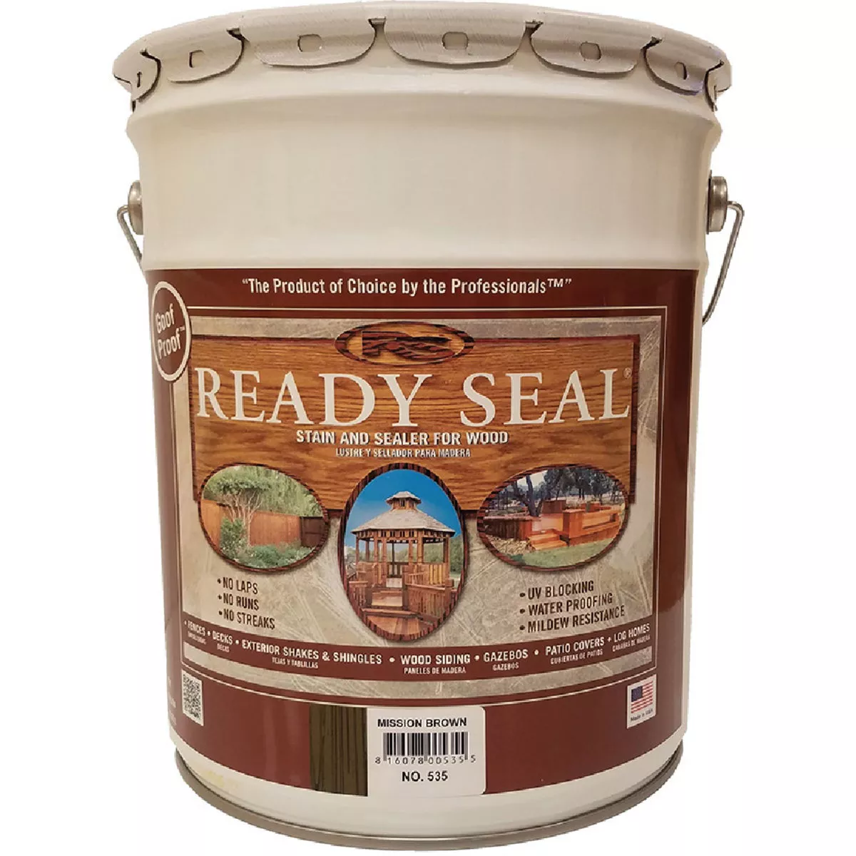Ready Seal 5 Gal. Wood Stain & Sealer 250VOC, Mission Brown