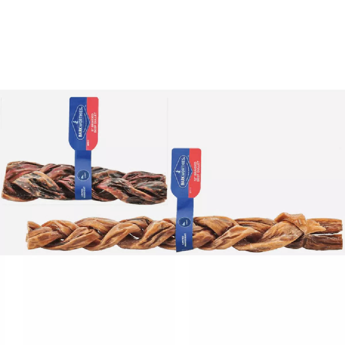 Barkworthies 12 In. Braided Beef Gullet Dog Treat