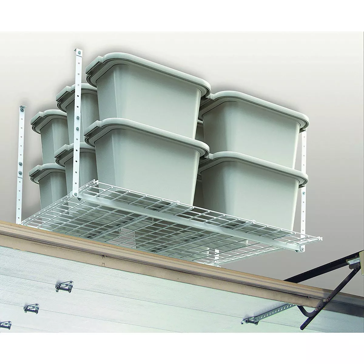 Hyloft Hammertone 45" L. Adjustable from 17" to 28" H. Ceiling Loft Shelf