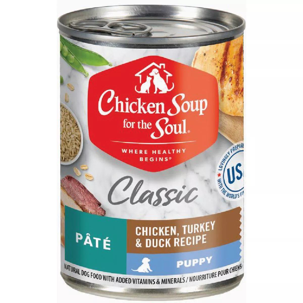 Chicken Soup for the Soup 13 Oz. Classic Chicken, Turkey & Duck Pate Recipe Wet Puppy Food