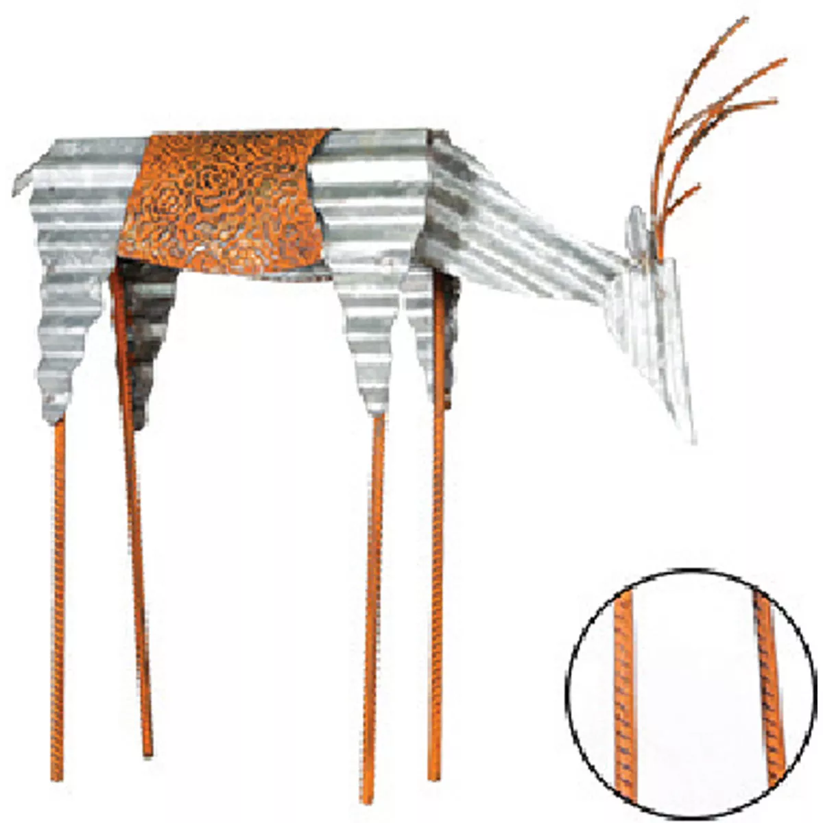 Alpine Grazing Metal Deer Decoration