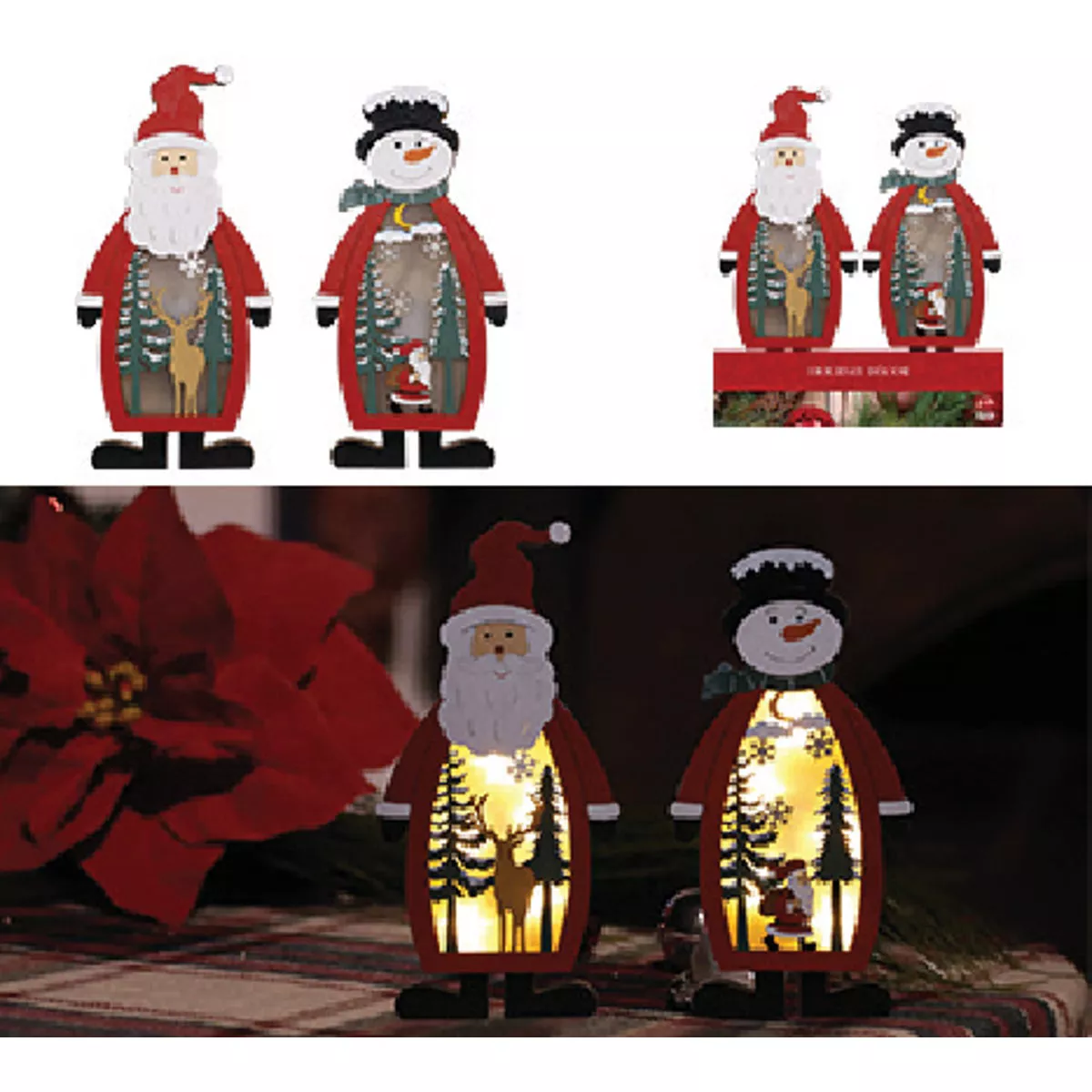 Alpine LED Wooden Santa Claus Decoration-