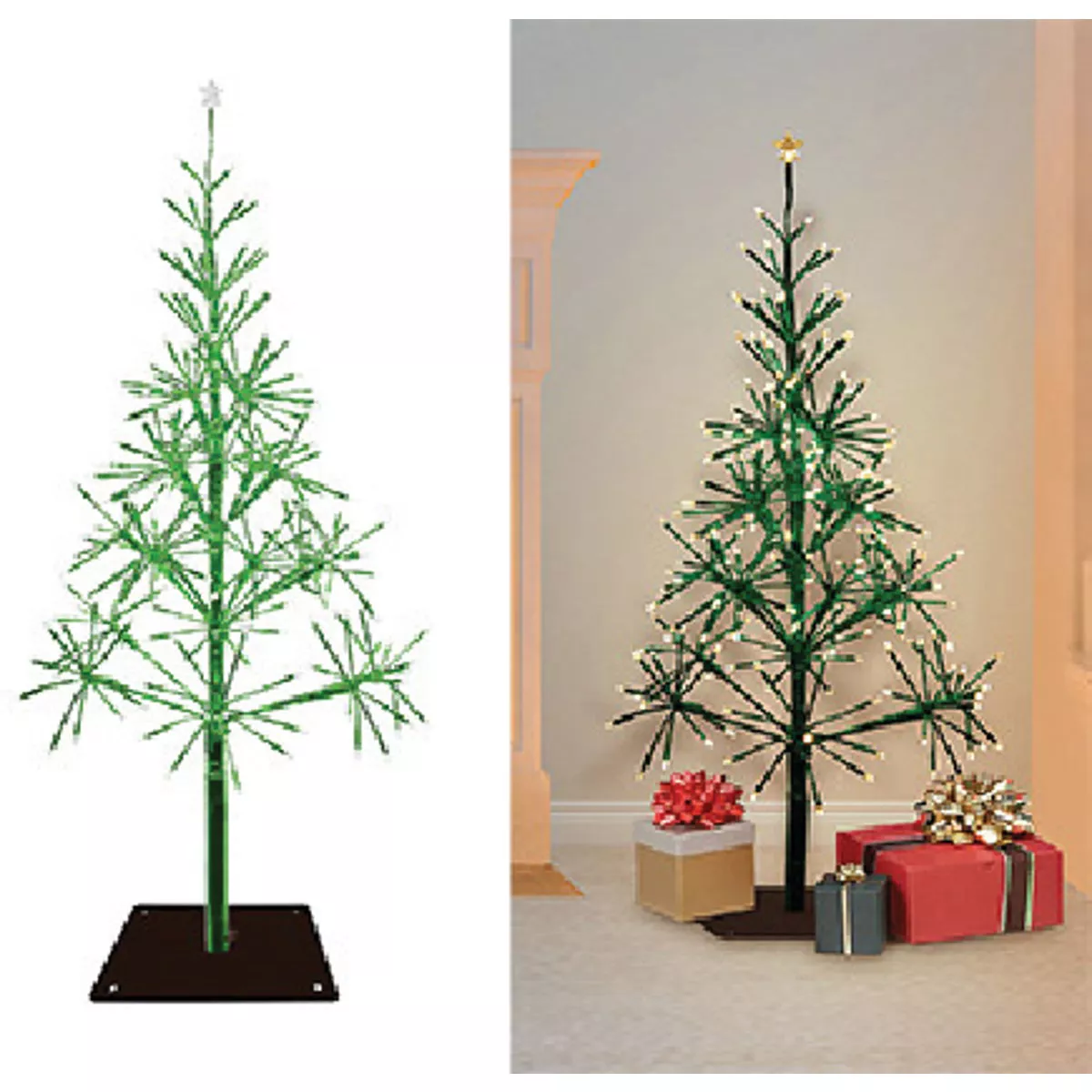 Alpine Warm White LED Festive Green Christmas Tree