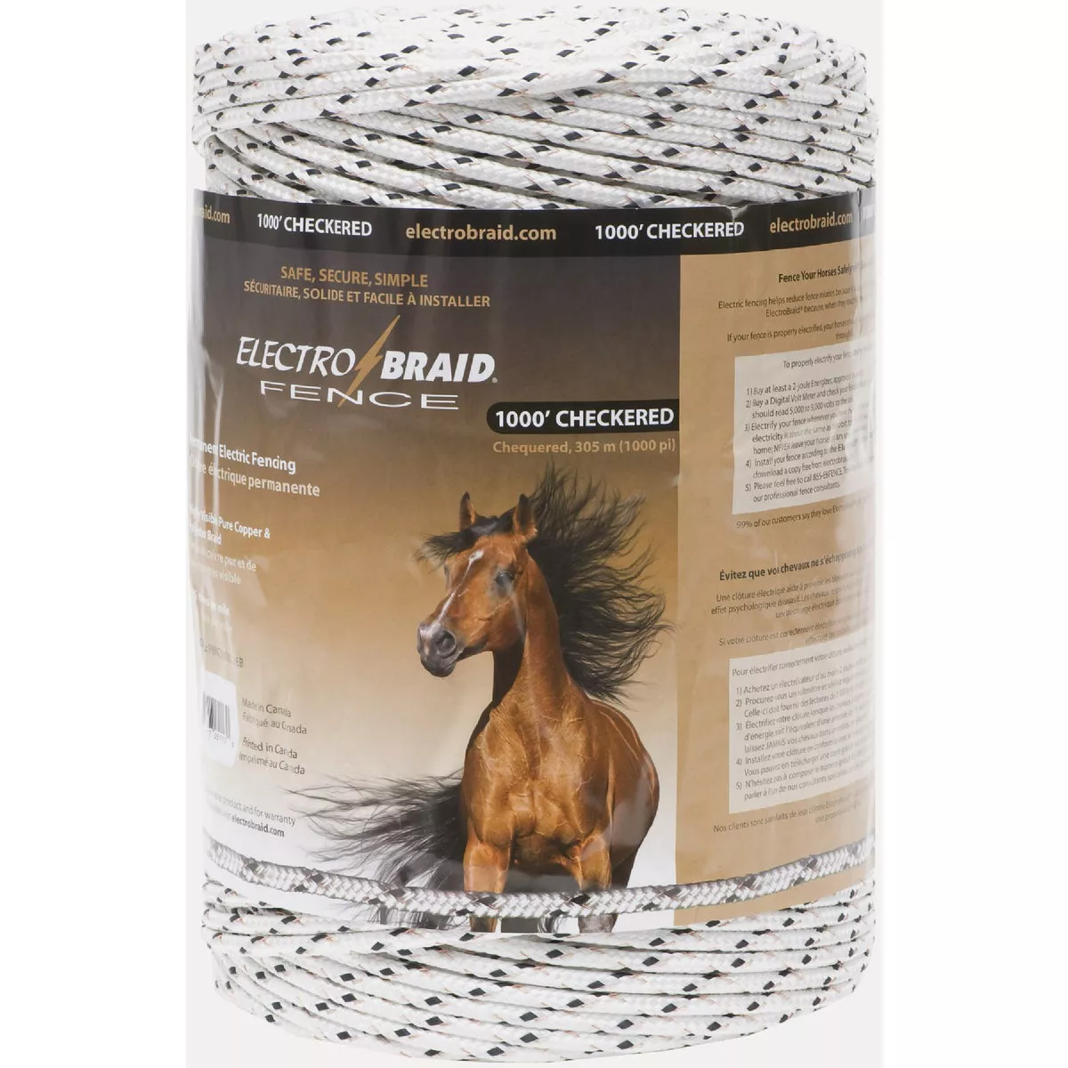 Zareba Systems ElectroBraid 1000 Ft. Checkered Electric Fence Wire