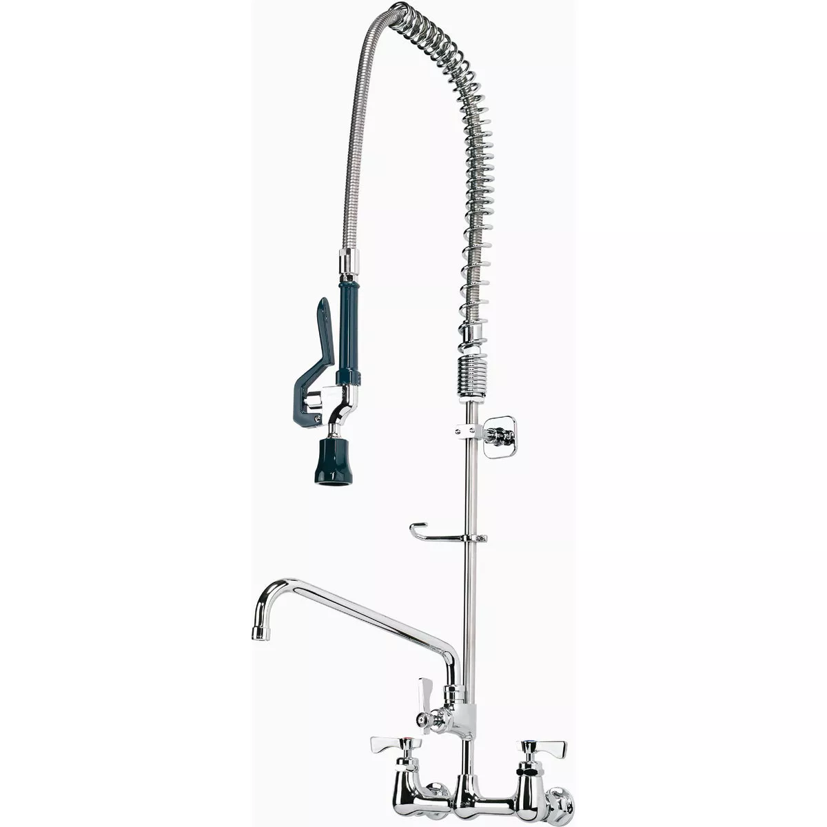 Krowne Royal Series 8 In. Center Wall Mount Pre-Rinse Faucet with Add-On 12 In. Spout Faucet