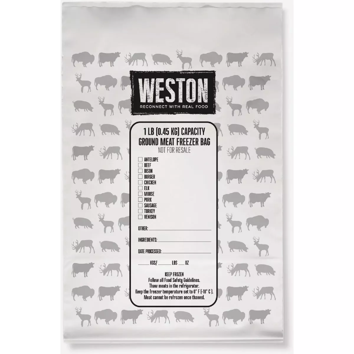 Weston 1 Lb. Ground Meat Freezer Bag (100-Count)