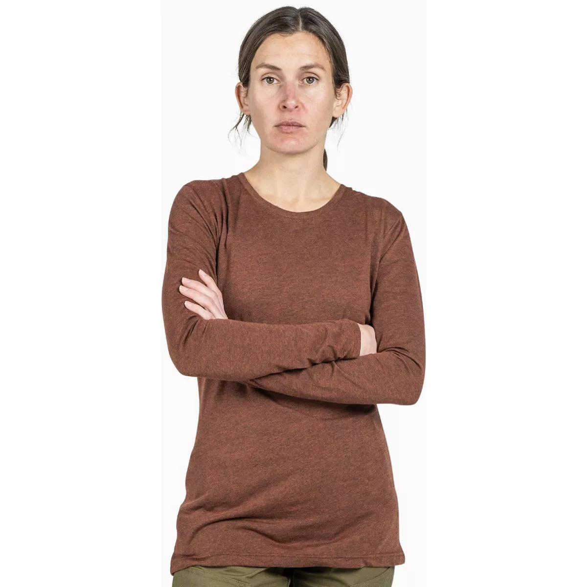 Dovetail Workwear Women's XL Mineral Brown Long Sleeve Wicking Tee-