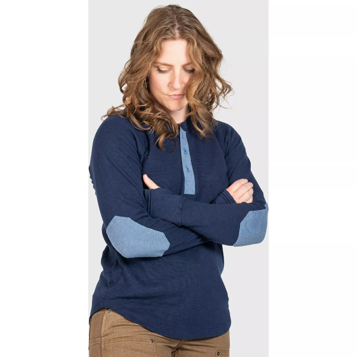 Dovetail Workwear Women's XL Navy/Dovetail Blue Rugged Thermal Henley