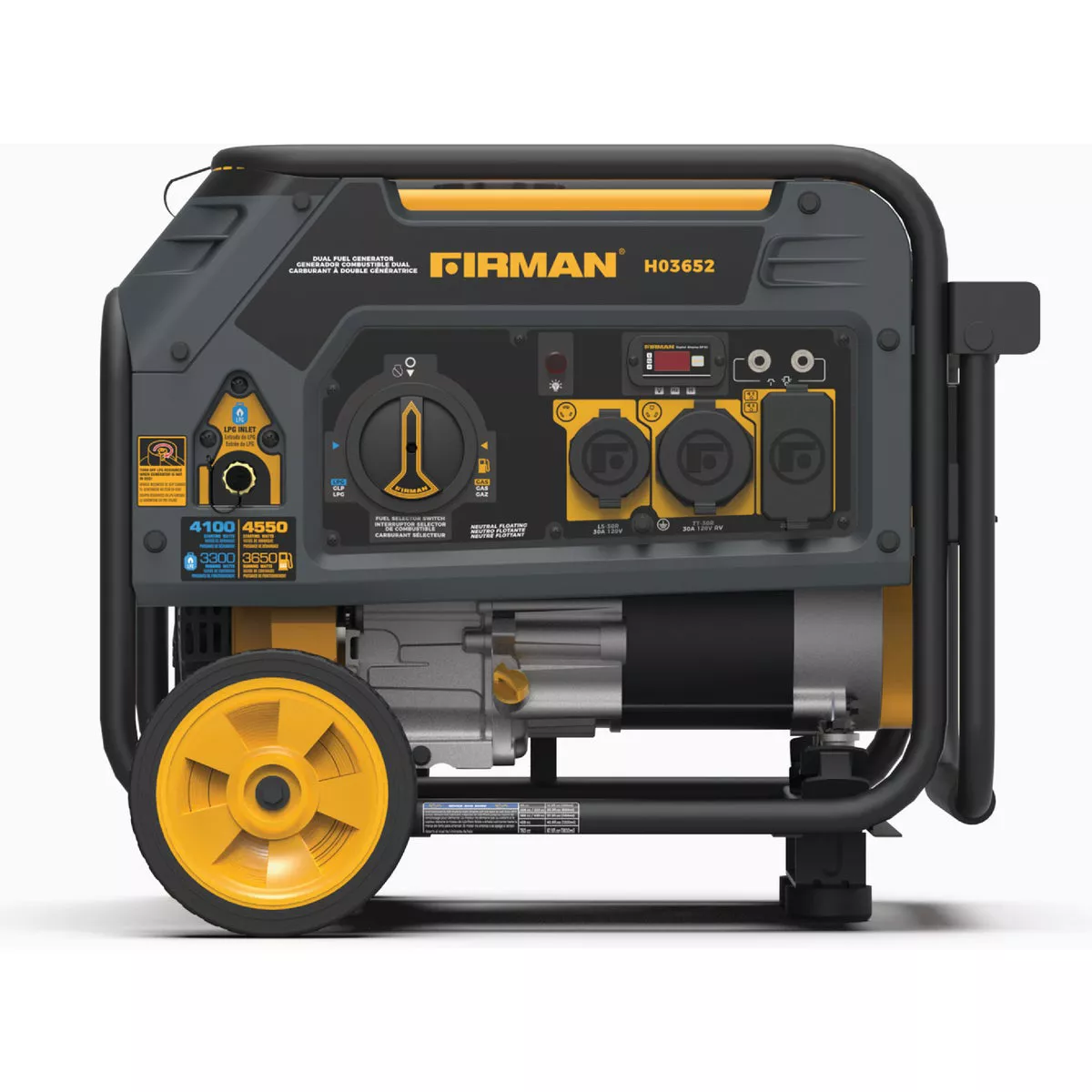 FIRMAN Hybrid 3650W (Gas) / 3300W (LPG) Dual Fuel Recoil Start ...