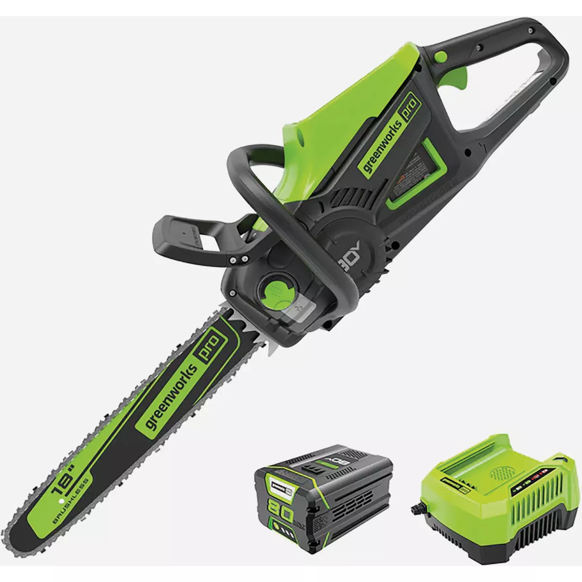 Greenworks Pro 80V 18 In. Chainsaw with 4Ah Battery & Charger