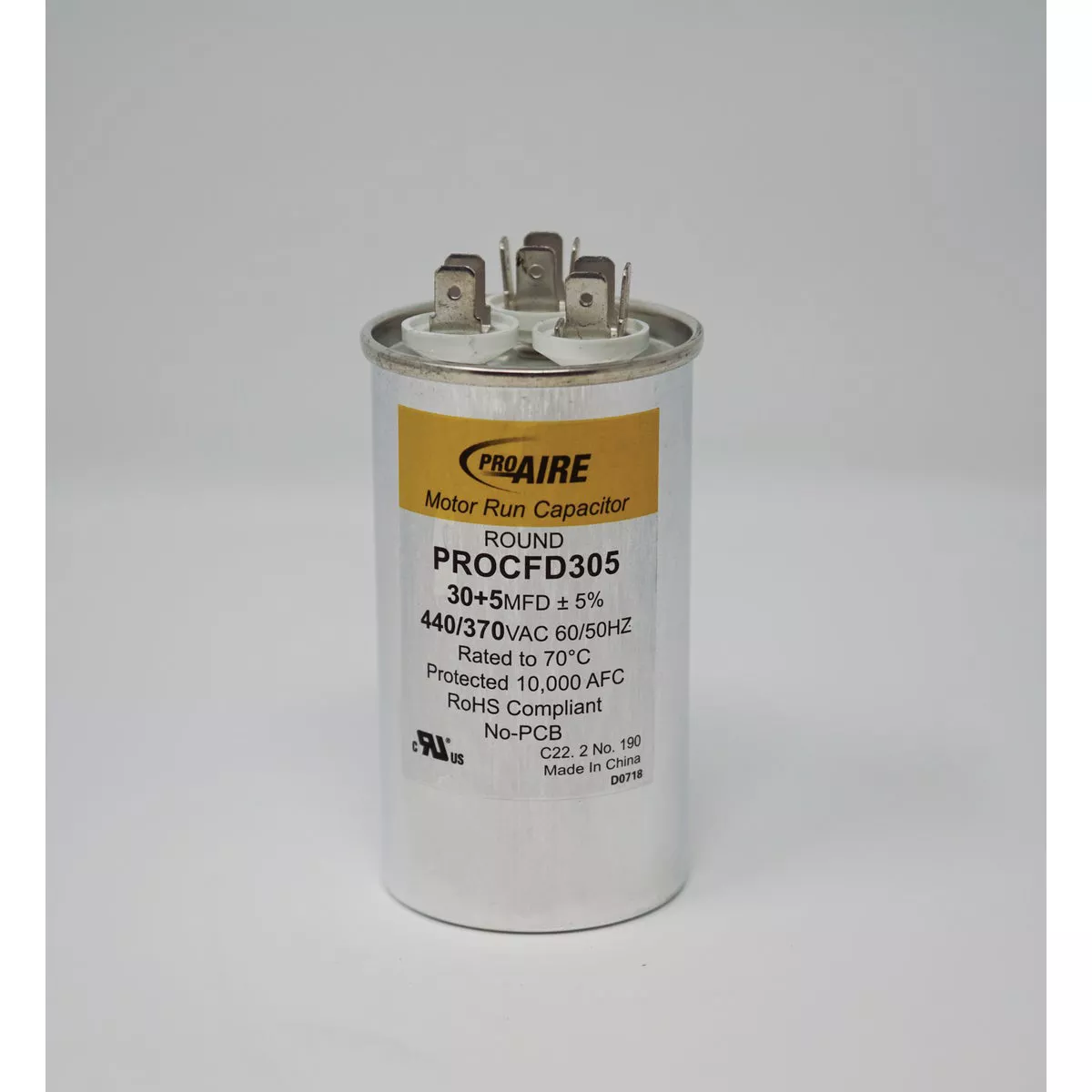 Perfect Aire ProAire Oval Dual Run Capacitor MFD 30+5-