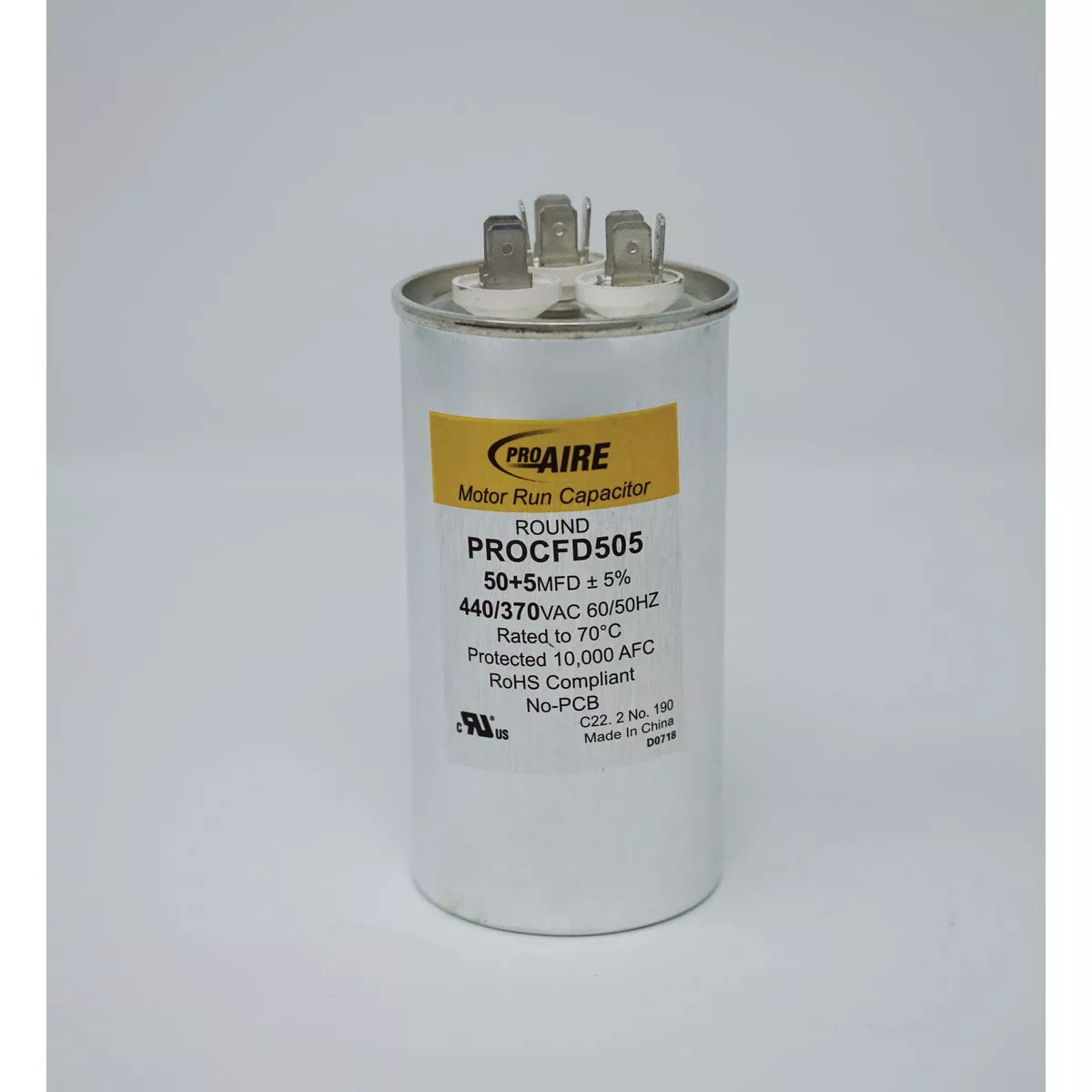 Perfect Aire ProAire Round Dual Run Capacitor MFD 50+5