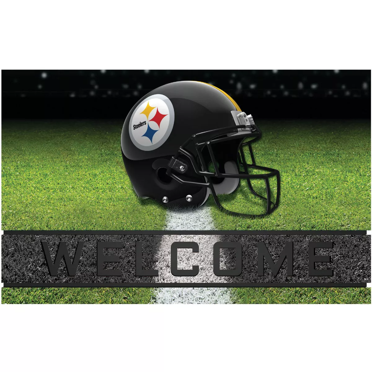 Fanmats 18 In. x 30 In. Rubber Pittsburgh Steelers Rubber Door Mat