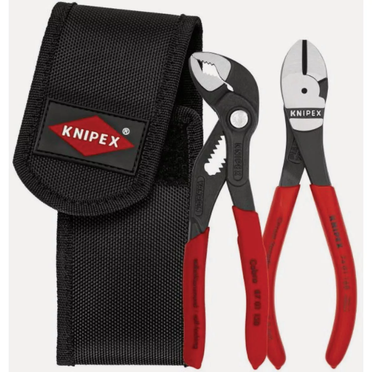 Knipex 6 1/4 In. High Leverage Diagonal Cutters & 6 In. Cobra Water Pump Pliers with Belt Pouch (2-Piece)