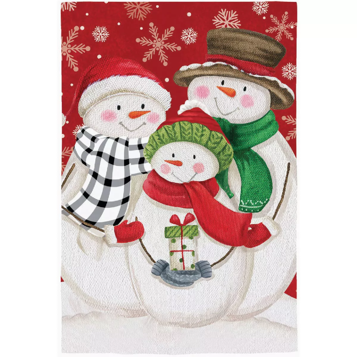 Evergreen Snow Family House Textured Suede Flag