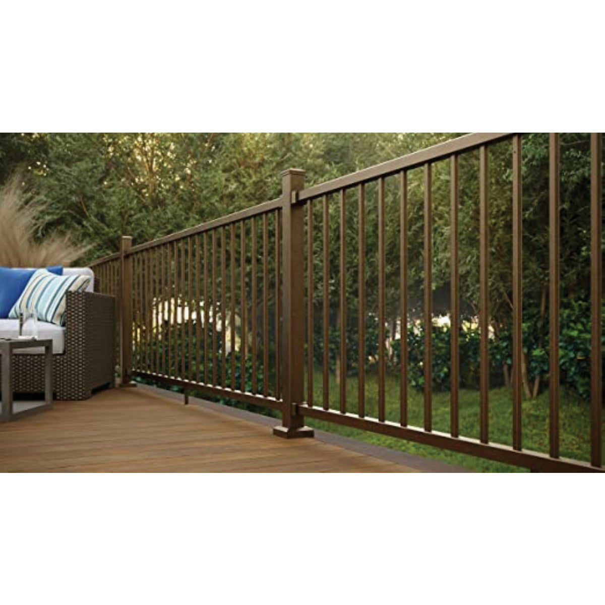 Fortress Insipre 32.5 In. x 6 Ft. Brown Aluminum Panel Railing | Do it Best