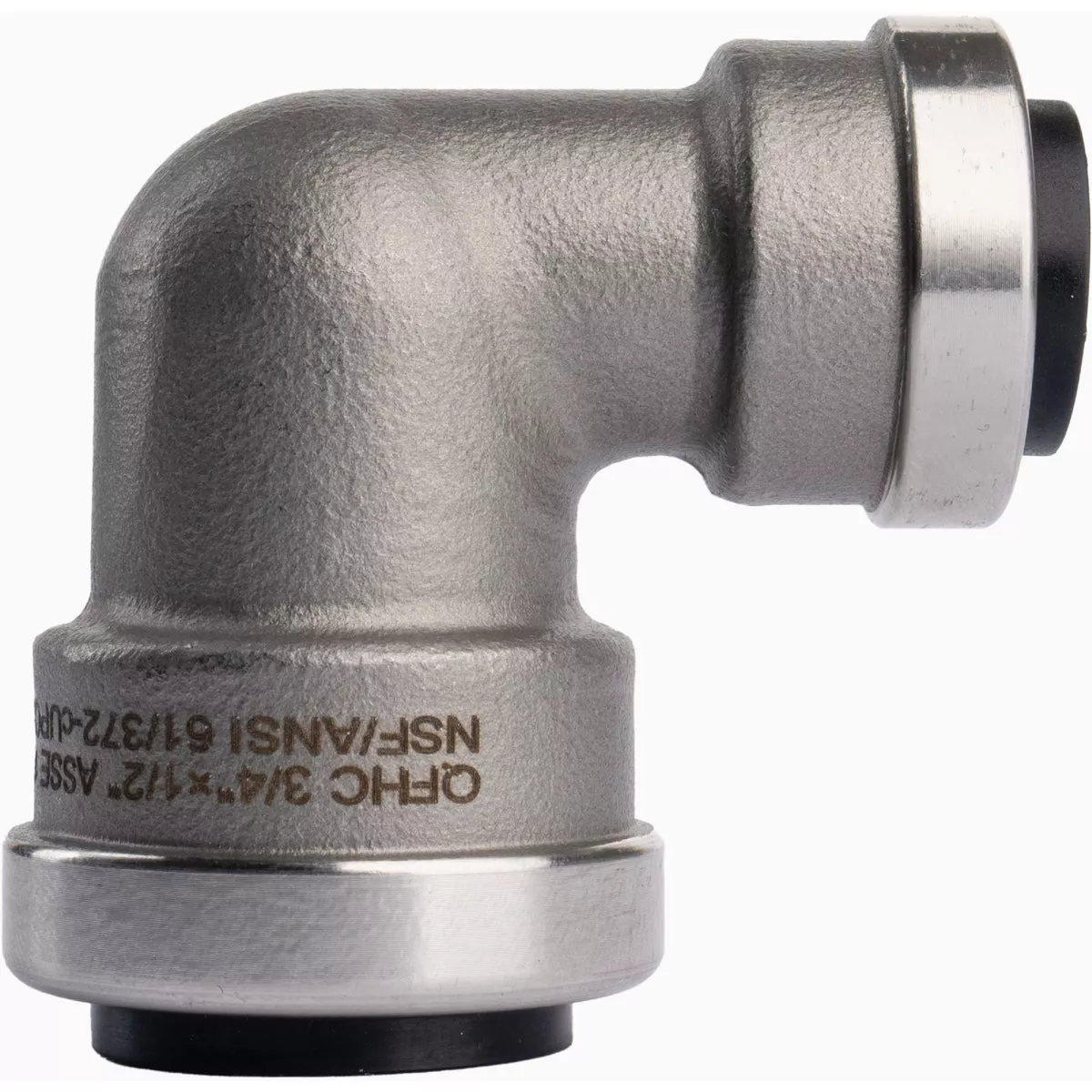 QuickFitting 3/4 In. x 1/2 In. Push-to-Connect Stainless Steel 90-Degree Reducing Elbow