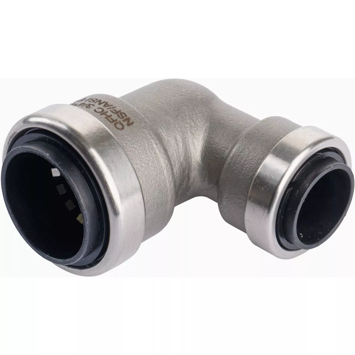 QuickFitting 3/4 In. x 1/2 In. Push-to-Connect Stainless Steel 90-Degree Reducing Elbow - photo 2