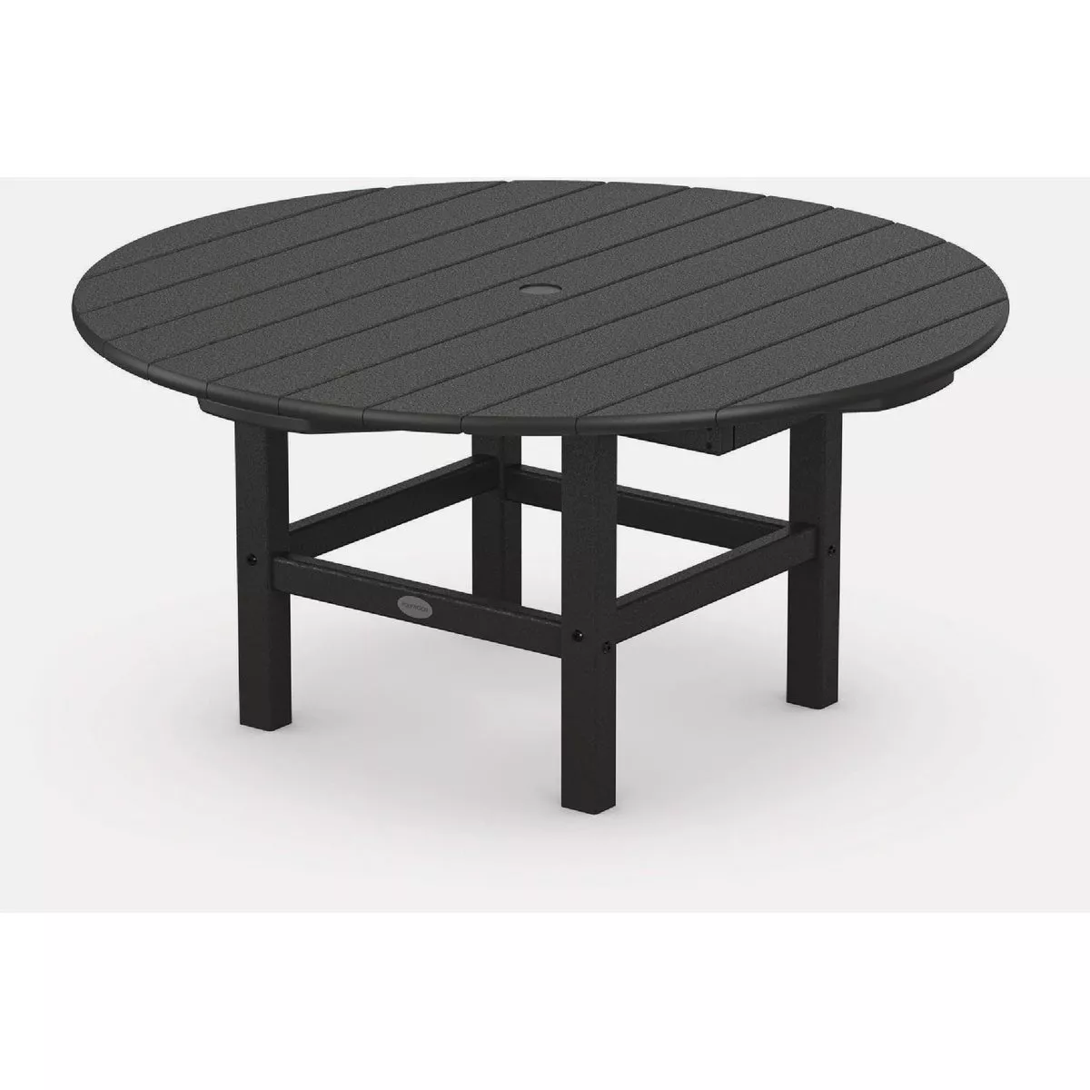 POLYWOOD 37 In. Round Conversation Table, Black