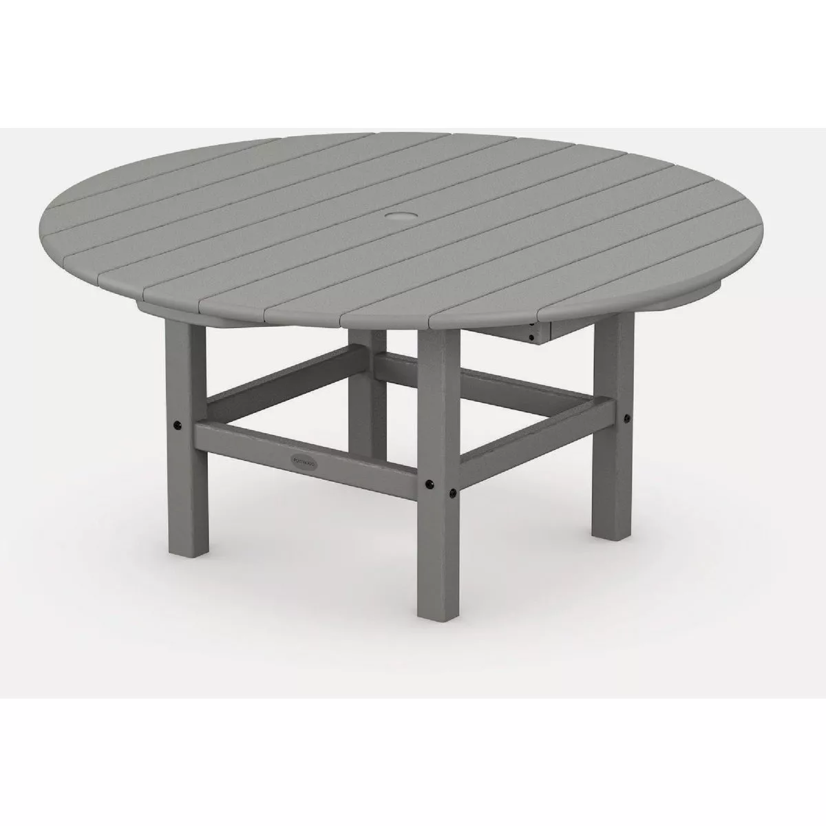 POLYWOOD 37 In. Round Conversation Table, Slate Grey