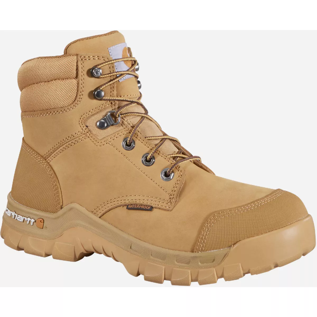 Carhartt Rugged Flex Men's Wheat Nubuck 6 In. Waterproof Soft Toe Work Boot, Size 9M