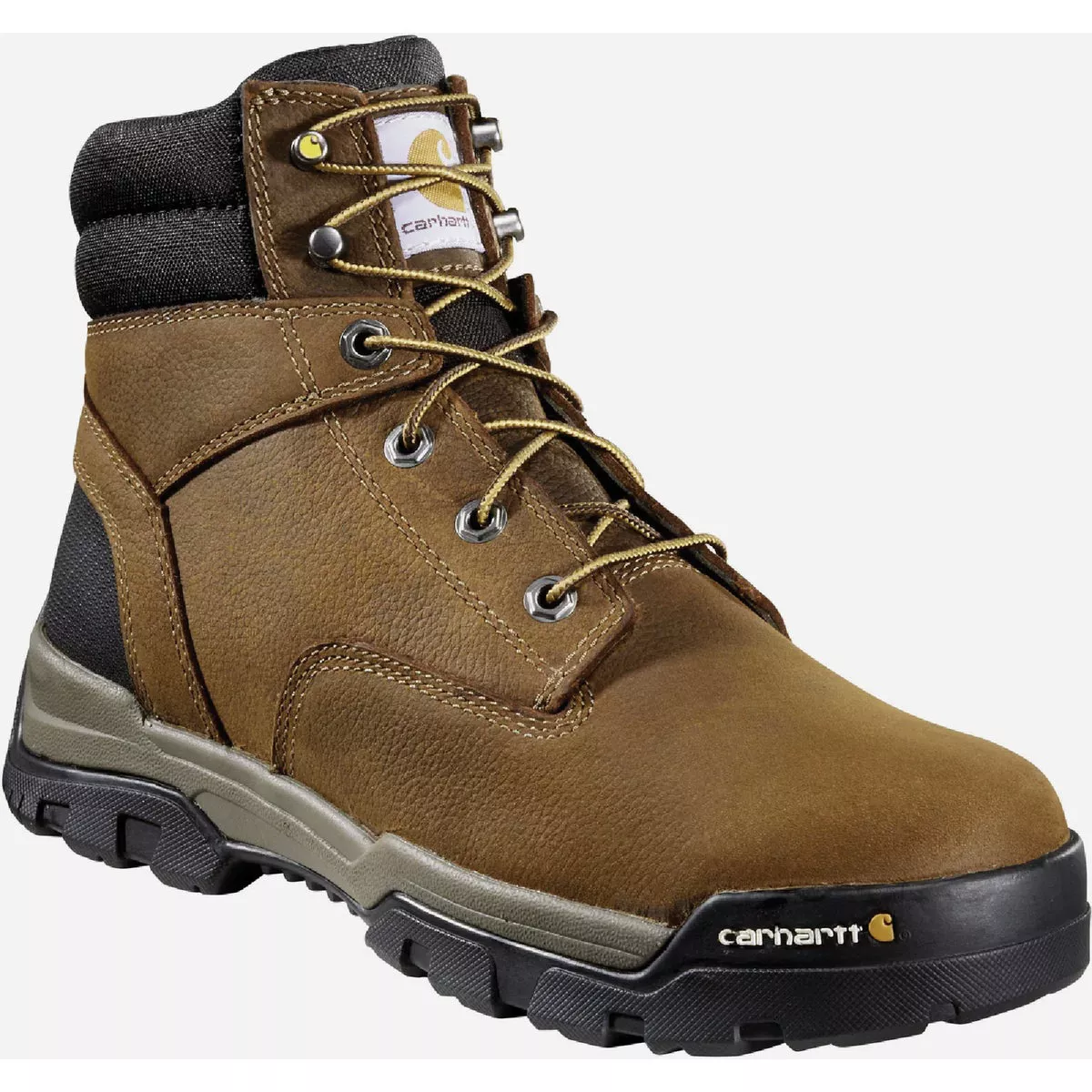 Carhartt Ground Force Men's Brown Oil Tan Waterproof 6 In. Soft Toe Work Boot, Size 13
