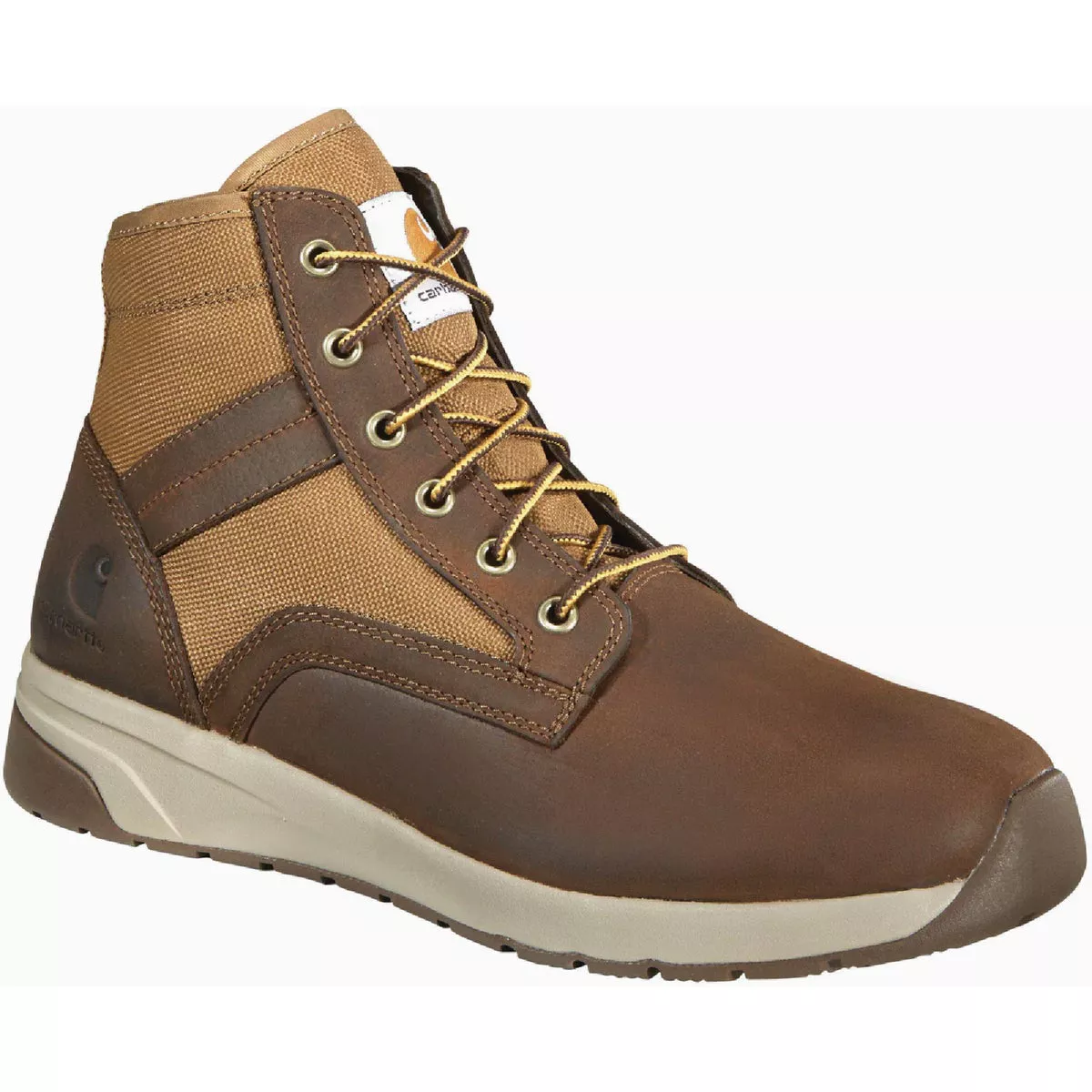 Carhartt Force Men's Brown Leather & Nylon 5 In. Nano Composite Toe Sneaker Boot, Size 9.5M