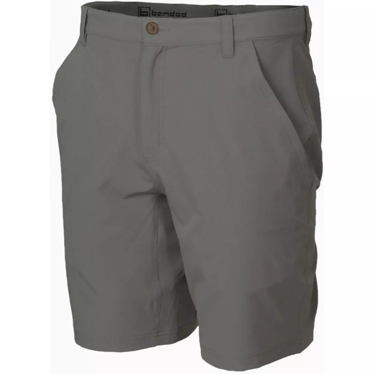 Banded Charcoal Stretchable Relaxed Fit Shorts