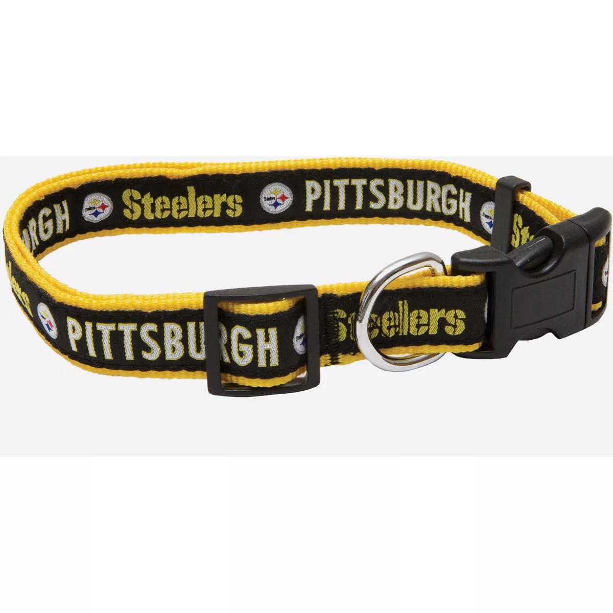 Pittsburgh Steelers Adjustable 18 In. to 24 In. Nylon Dog Collar