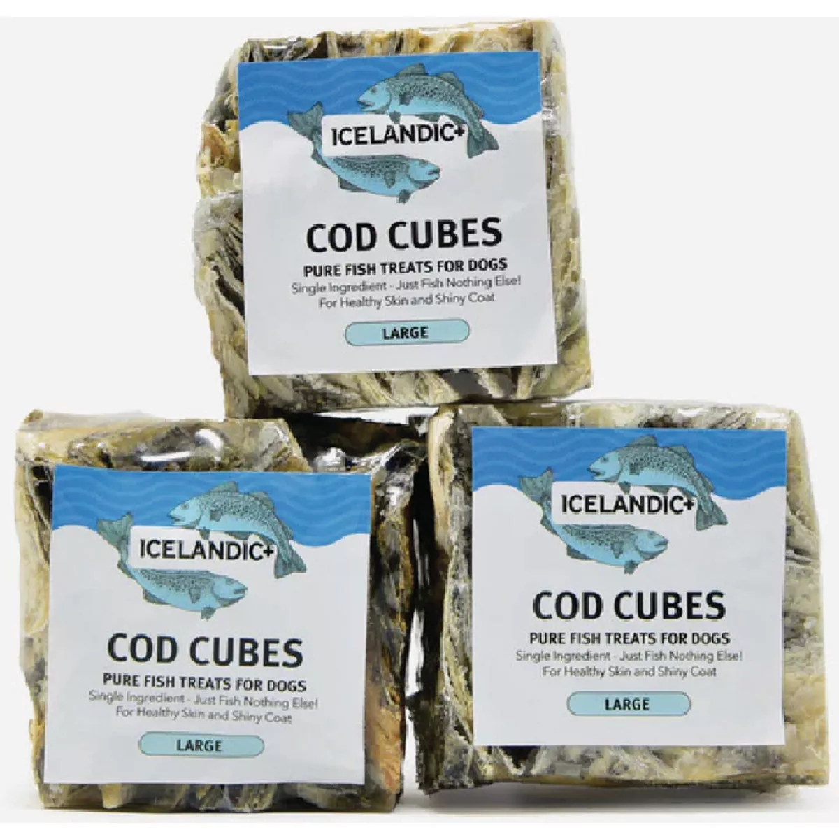 Icelandic Plus Large Cod Skin Cubes Dog Treat (24-Count)