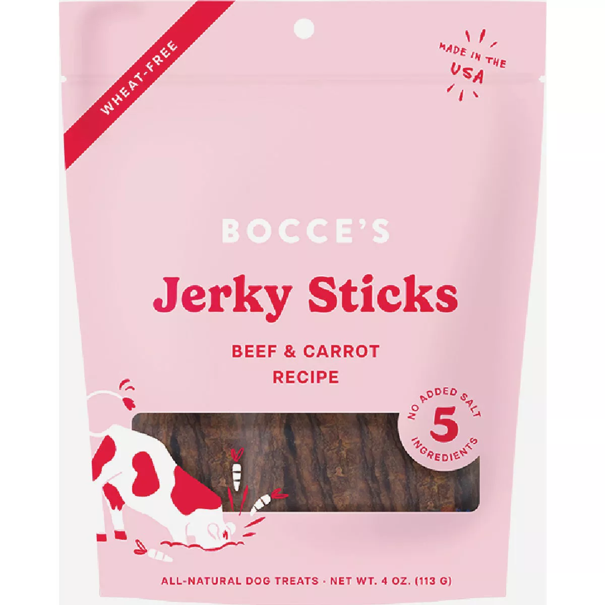 Bocce's 4 Oz. Beef & Carrot Jerky Sticks Dog Treat