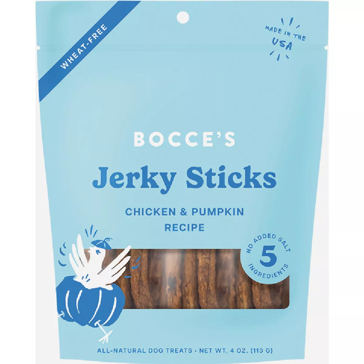 Bocce's 4 Oz. Chicken & Pumpkin Jerky Sticks Dog Treat