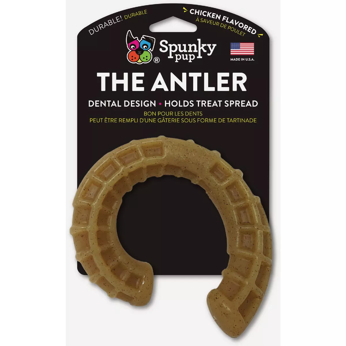 Spunky Pup Ram Antler Nylon Woodfilled Dog Chew Toy
