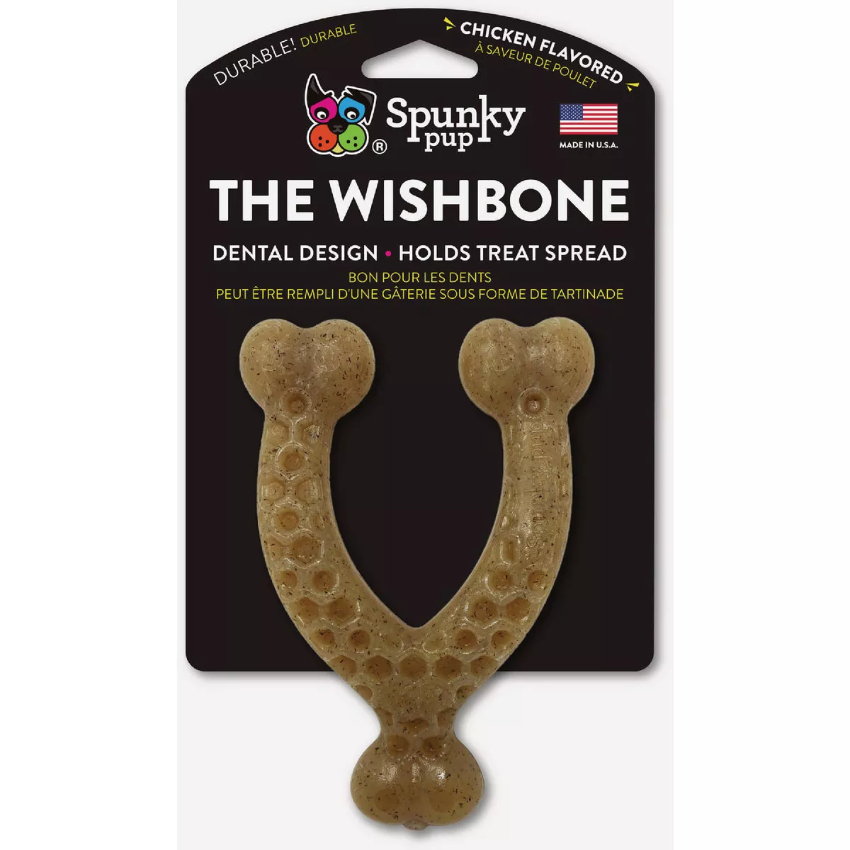 Spunky Pup Wishbone Nylon Woodfilled Dog Chew Toy, Small