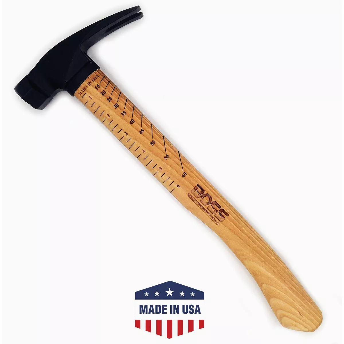 BOSS Hammer 18 Oz. Smooth-Face Framing Hammer with Hickory Handle-