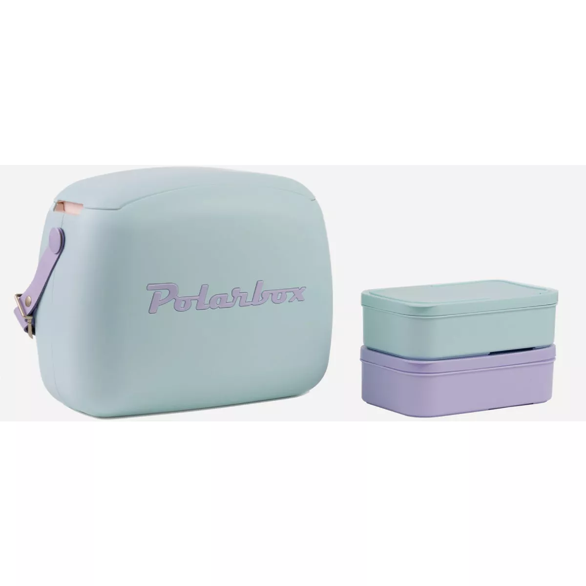 Polarbox Pop Style 6 Qt. Sky Blue with Lilac Strap CoolerBag