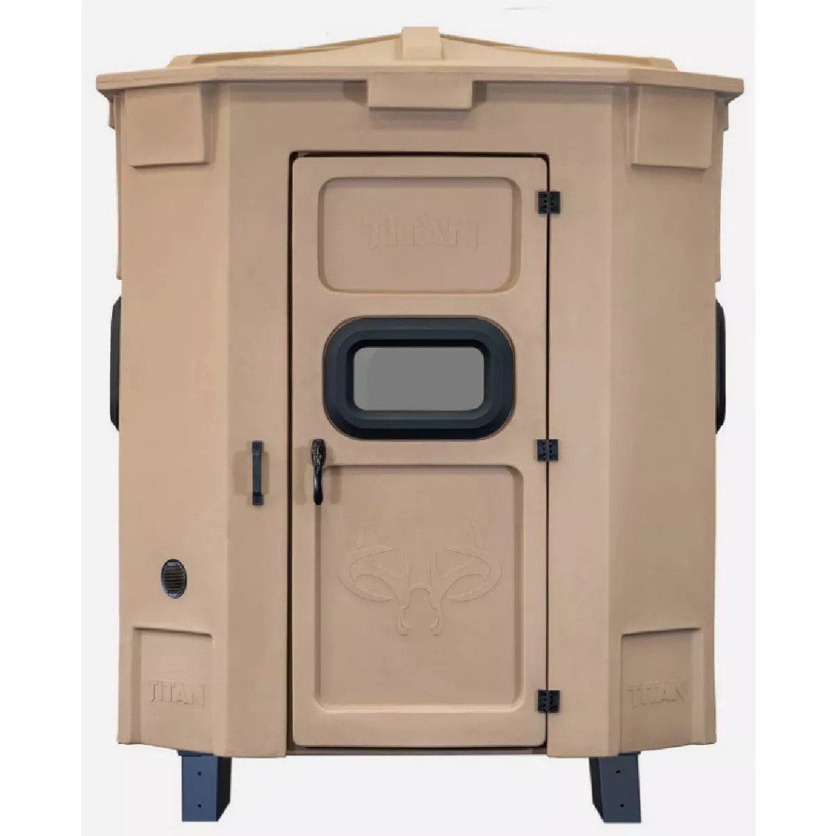 Titan Pro 72 In. W. x 85 In. H. x 72 In L. Rifle Hunting Blind with Base, Tan