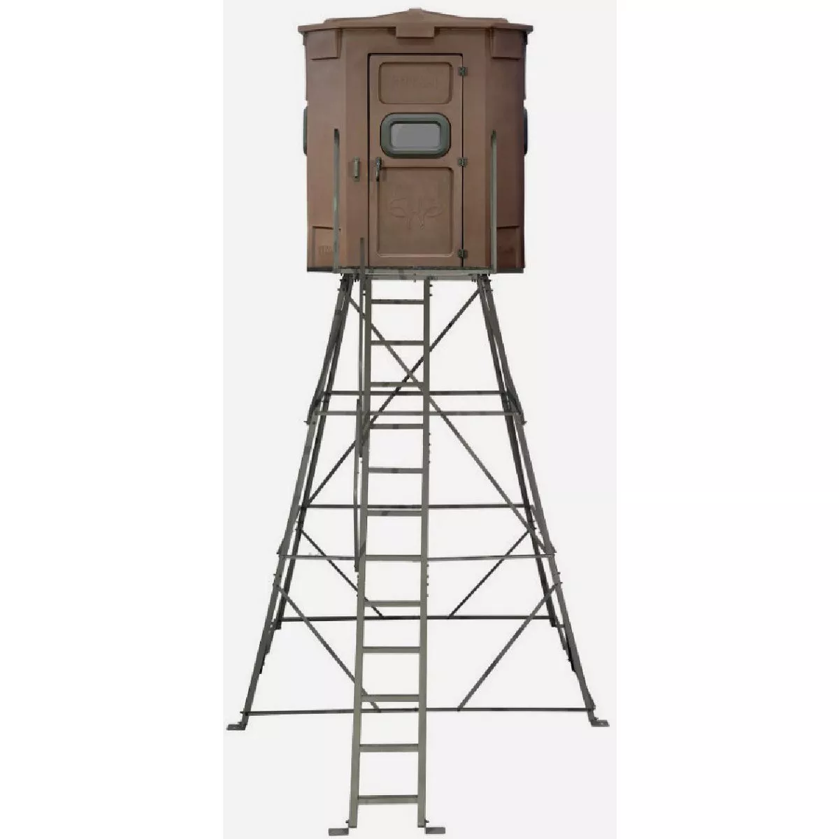 Titan Pro 72 In. W. x 85 In. H. x 72 In L. Rifle Hunting Blind with 12 Ft. Tower, Brown