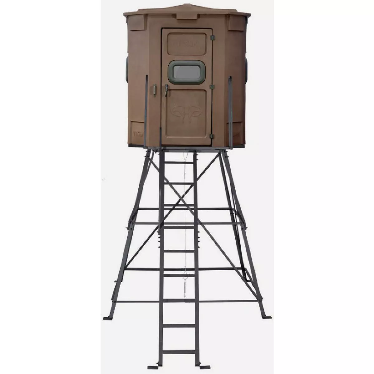 Titan Pro 72 In. W. x 85 In. H. x 72 In L. Rifle Hunting Blind with 8 Ft. Tower, Brown