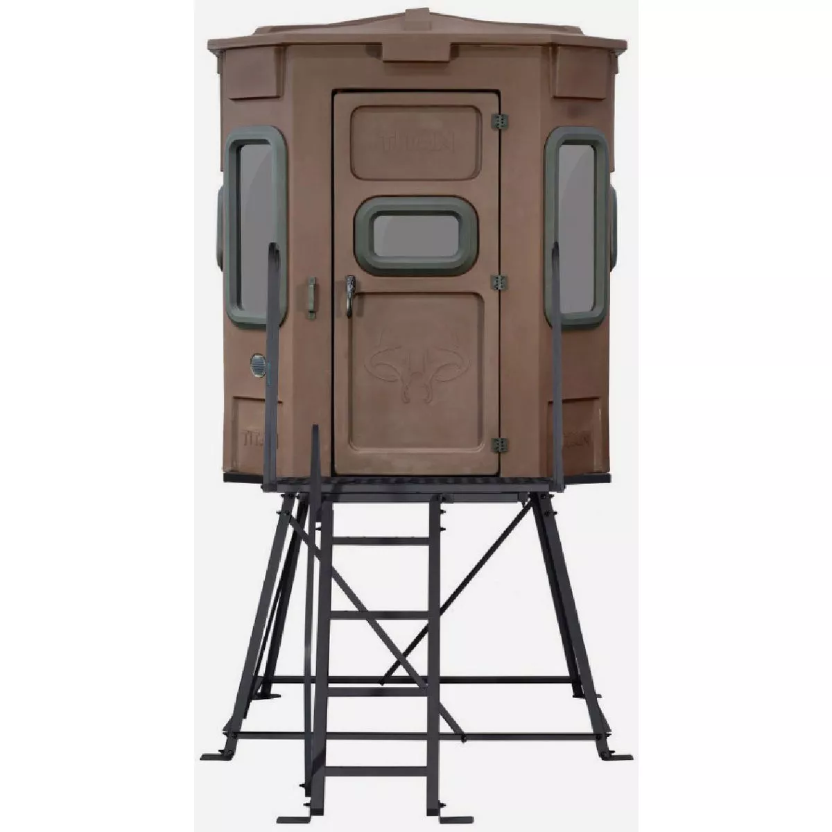 Titan Pro 72 In. W. x 85 In. H. x 72 In L. Bow & Rifle Hunting Blind with 4 Ft. Tower, Brown