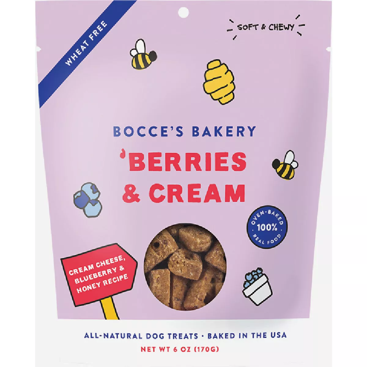 Bocce's 6 Oz. Berries & Cream Soft & Chewy Dog Treat