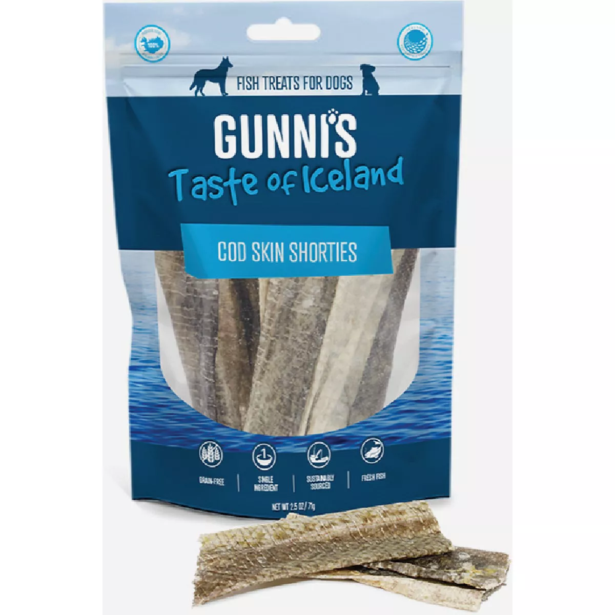 Gunni's 2.5 Oz.Cod Skin Shorties Dog Chew Treat