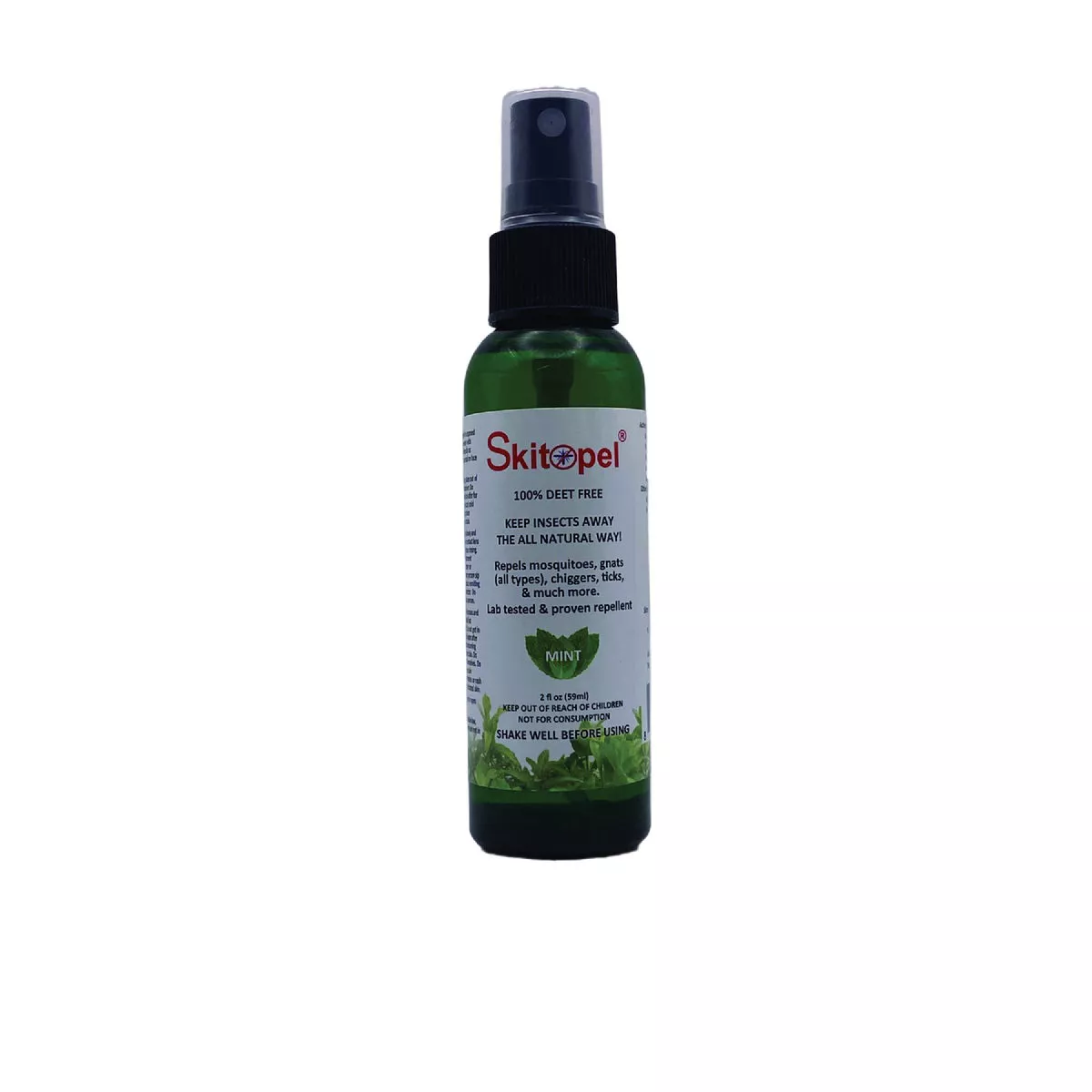 Skitopel 2 Oz. 100% All-Natural Insect Repellent Spray, Mint-