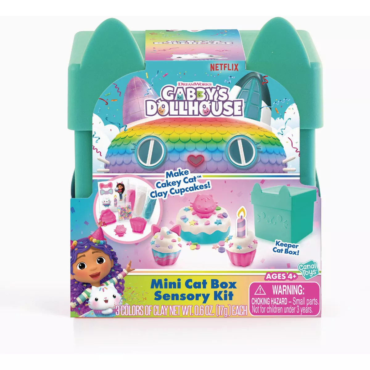 Gabby's Dollhouse Cakey Cat Clay Cupcakess Cat Box Sensory Kit