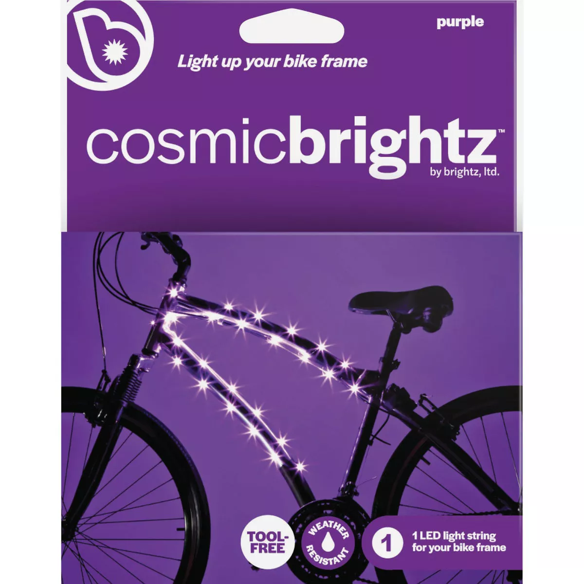Cosmicbrightz LED Purple Bicycle Light
