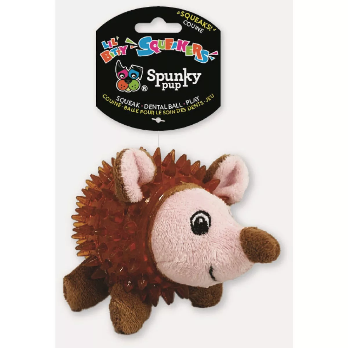 Spunky Pup Lil' Bitty Squeakers Hedgehog Dog Toy